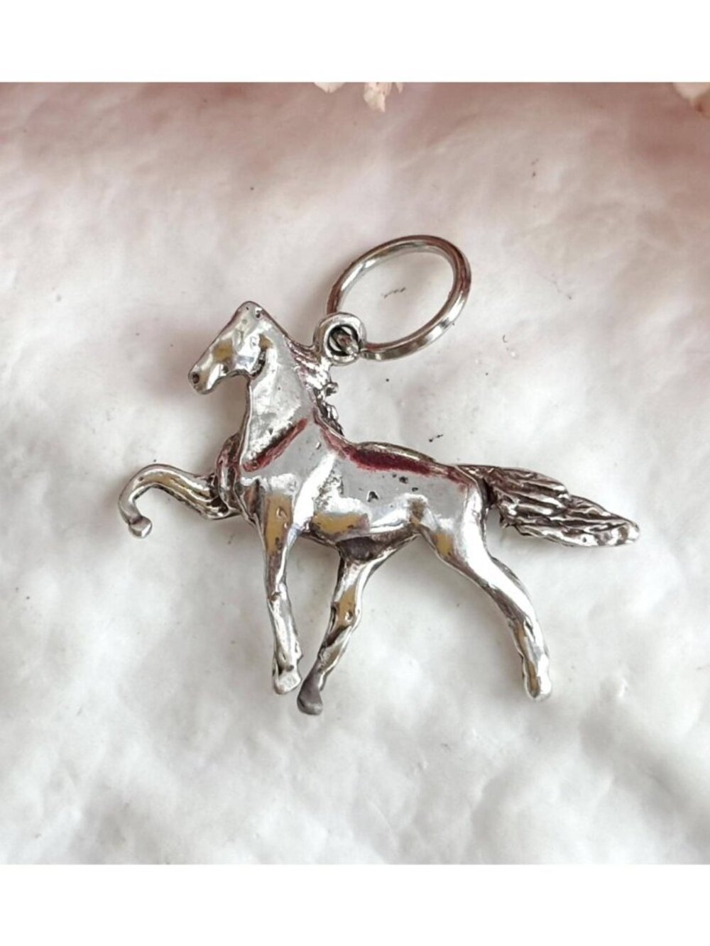 Horse Figural Minimalist Dainty Sterling Silver 925 Vintage Pendant | Charm